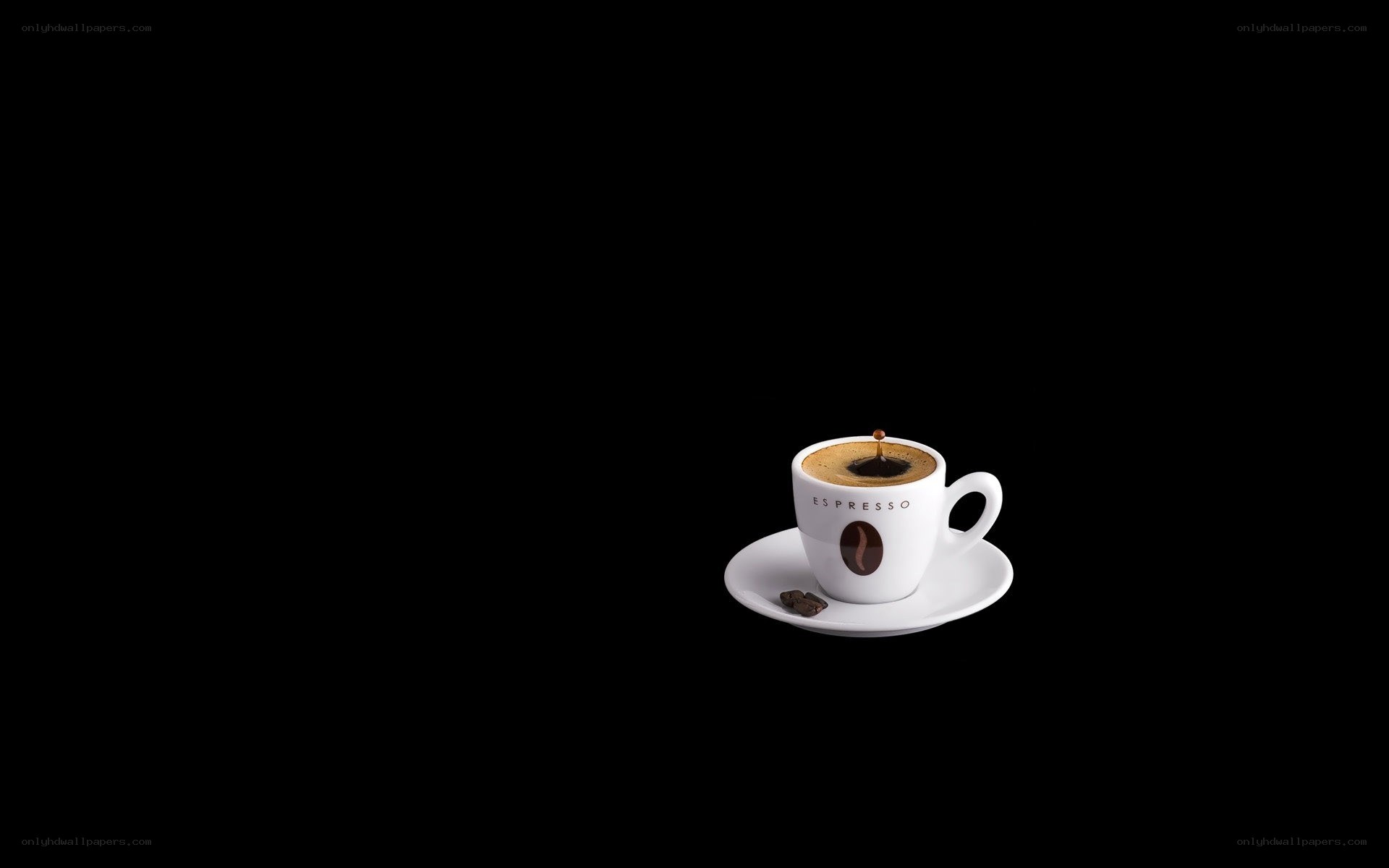 Espresso cup on black background