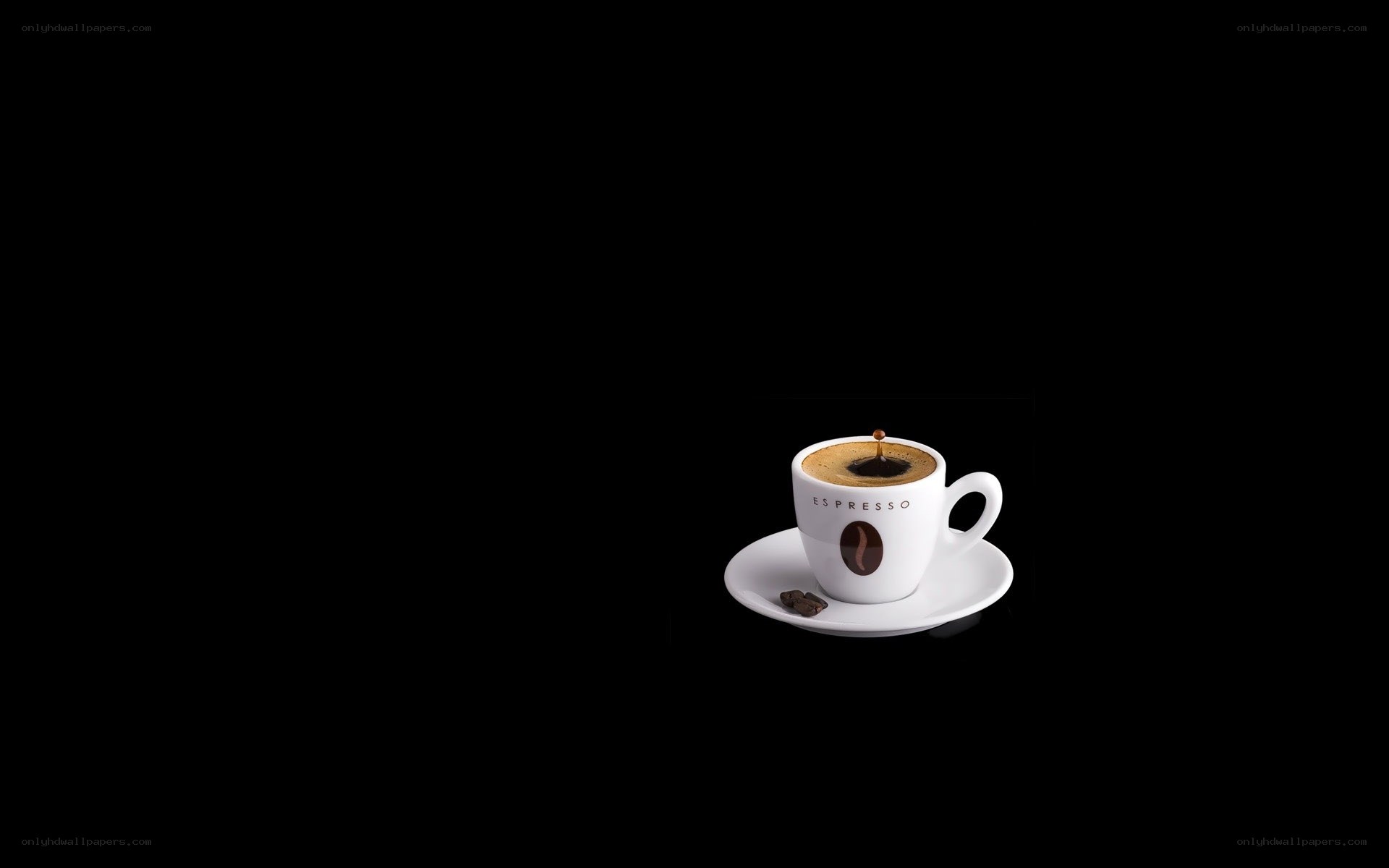 Espresso cup on black background