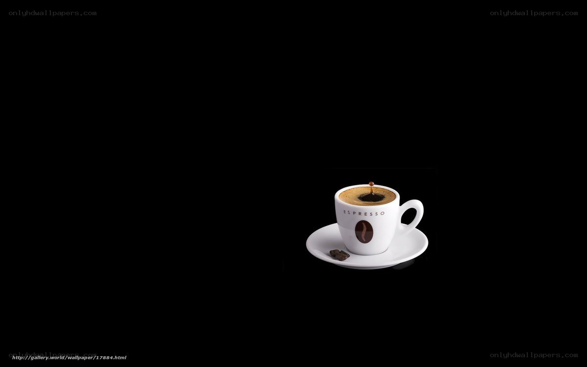 Espresso cup on black background