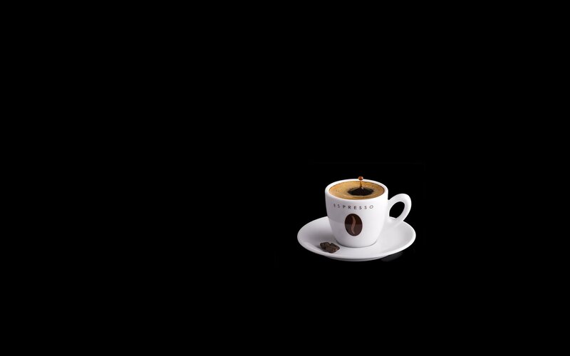 Espresso Cup on Saucer — Black, Minimalist, Photograph, Coffee Cup