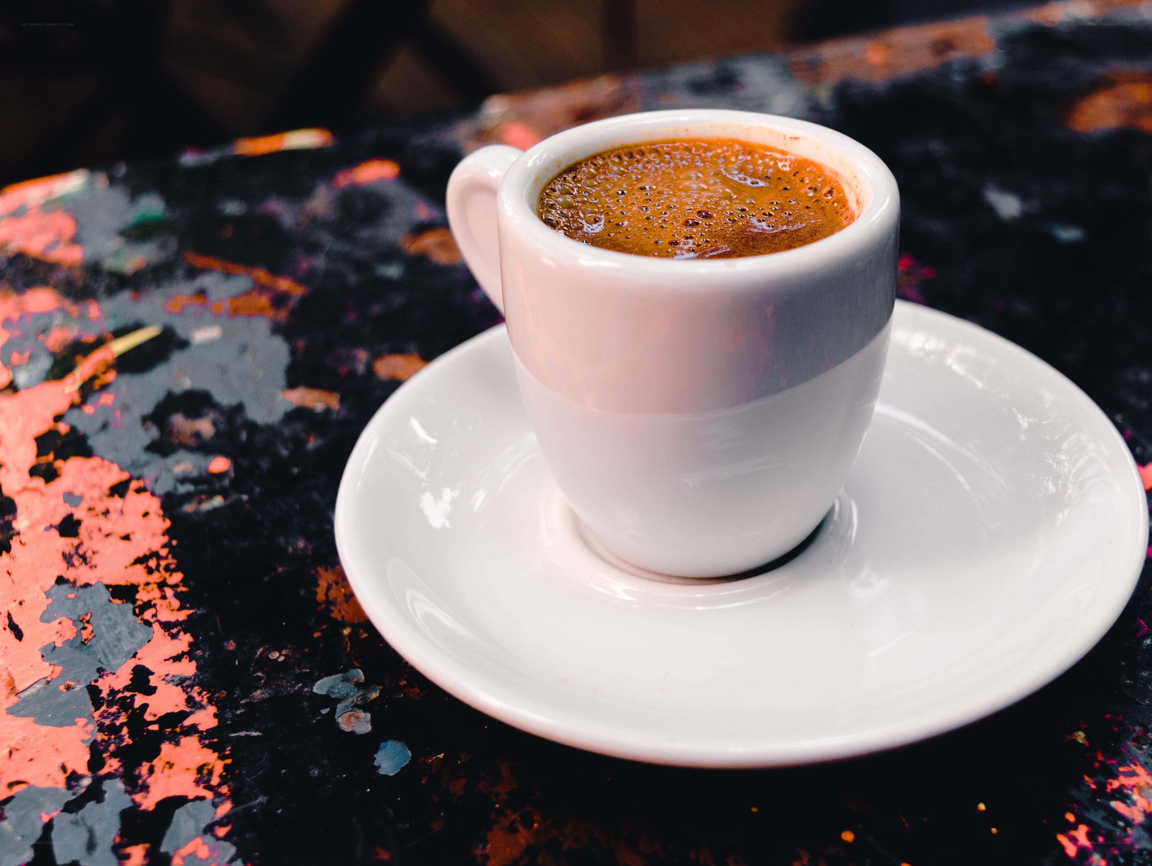 Espresso in a white cup