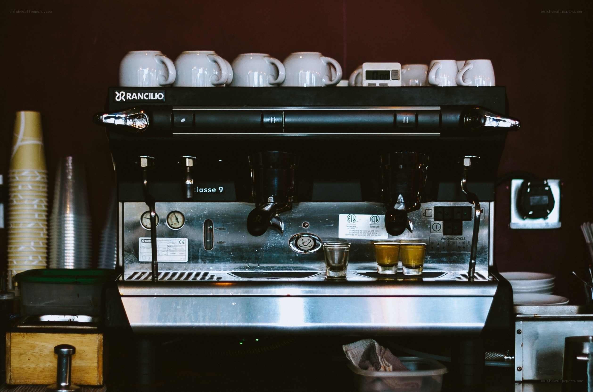 Espresso machine in a coffee shop