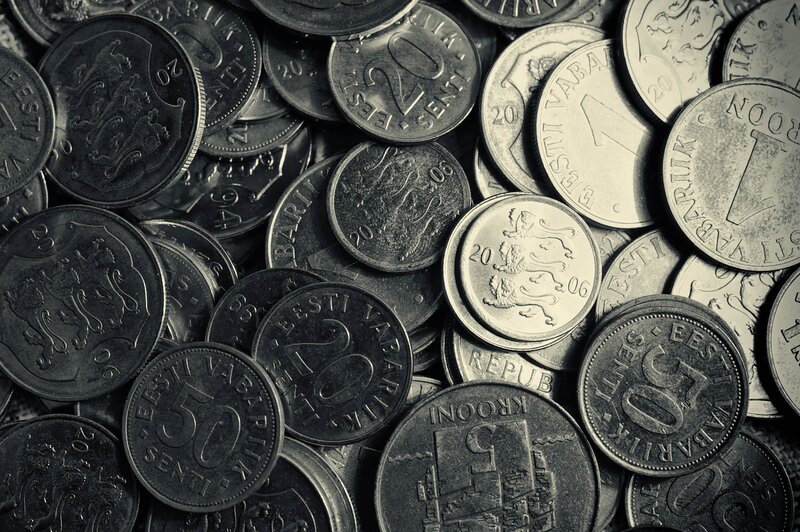 Estonian coins pile