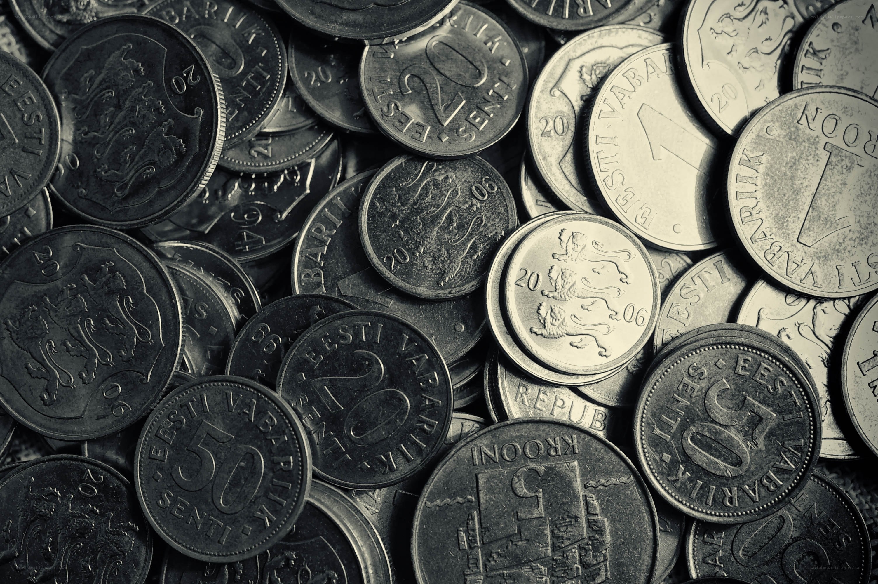 Estonian coins pile