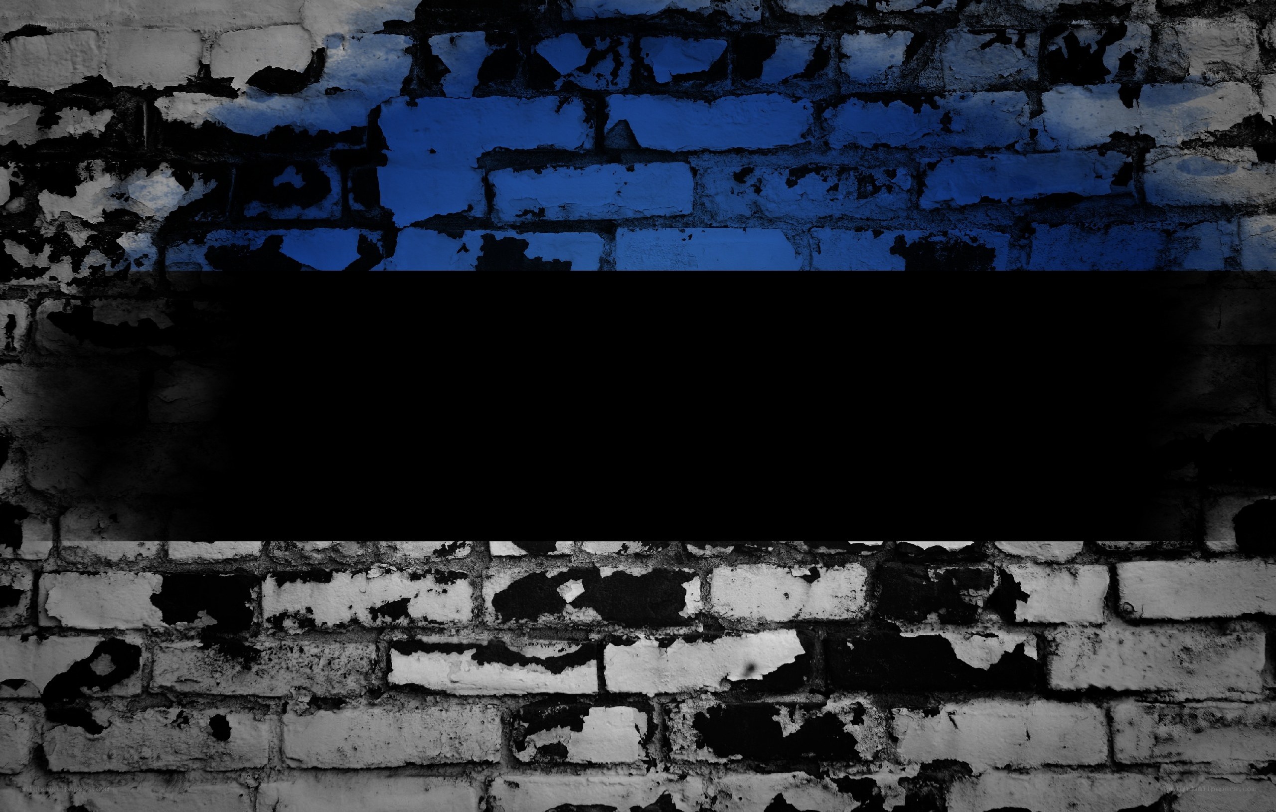Estonian flag on brick wall