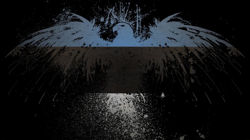 Estonian flag with eagle design