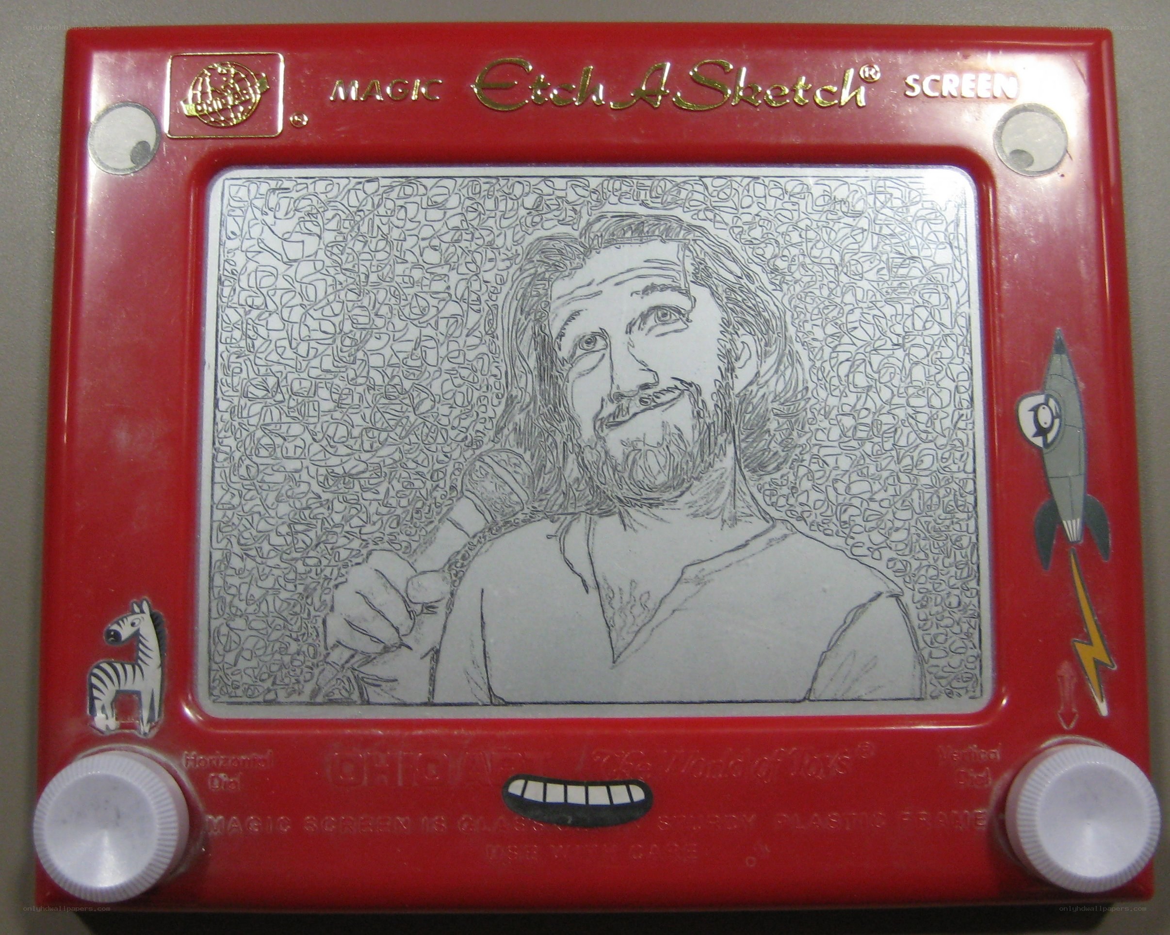 Etch A Sketch portrait drawing
