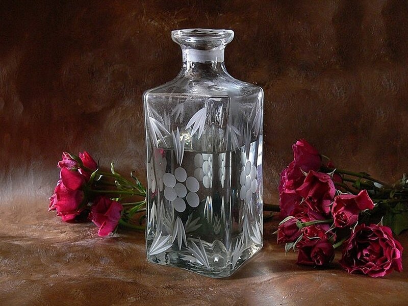 Etched Glass Decanter