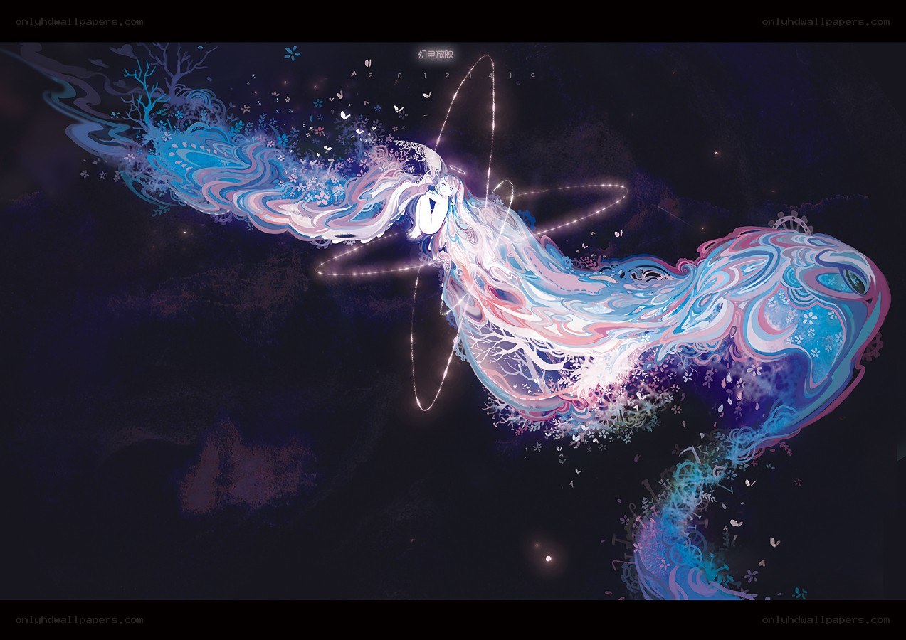 Ethereal figure in cosmic flow