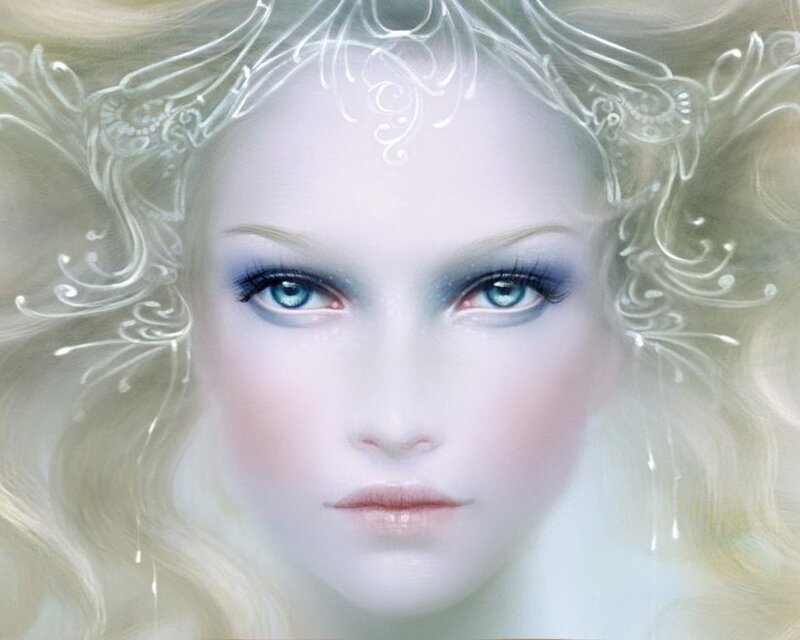 ethereal woman with blue eyes