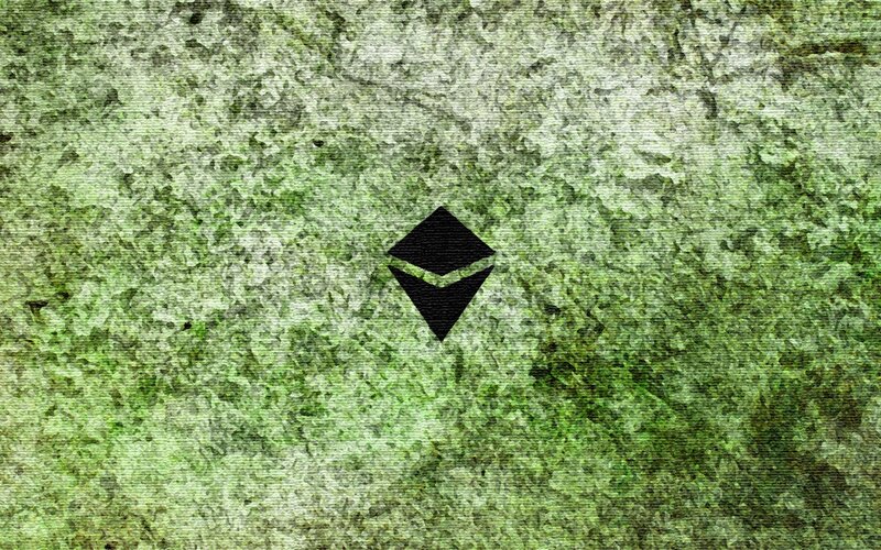 Ethereum logo on textured background