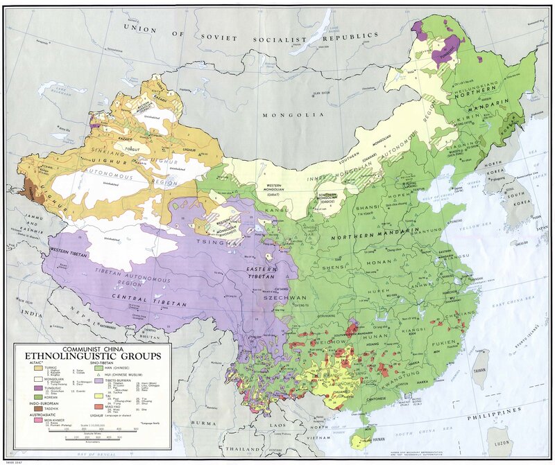 Ethnolinguistic map of Communist China