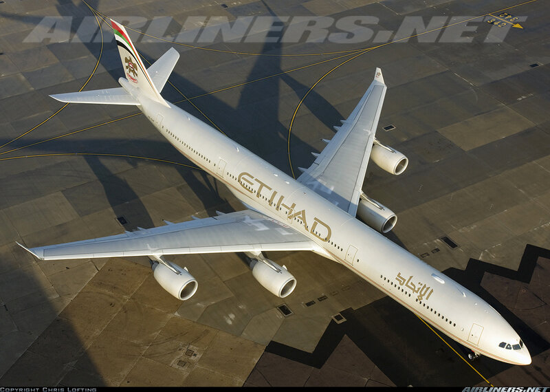 Etihad Airbus A340 on tarmac