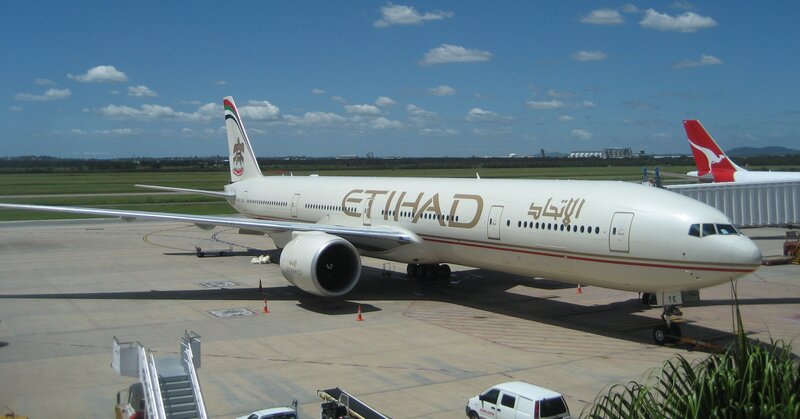 Etihad Boeing 777 at airport