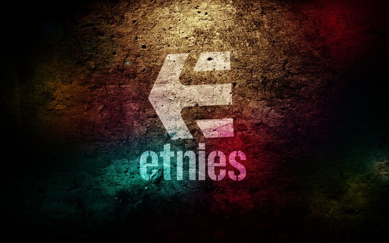 Etnies logo on textured wall