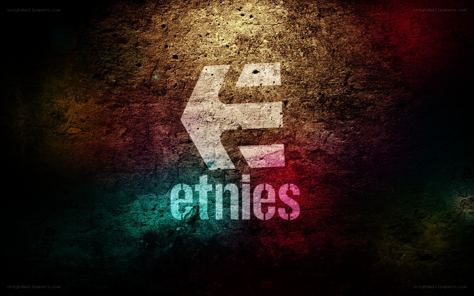 Etnies logo on textured wall