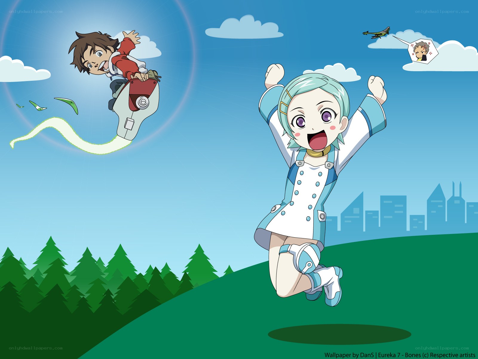 Eureka Seven characters in action