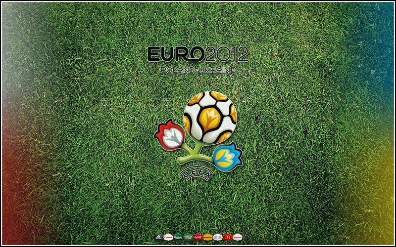 Euro 2012 logo on grass