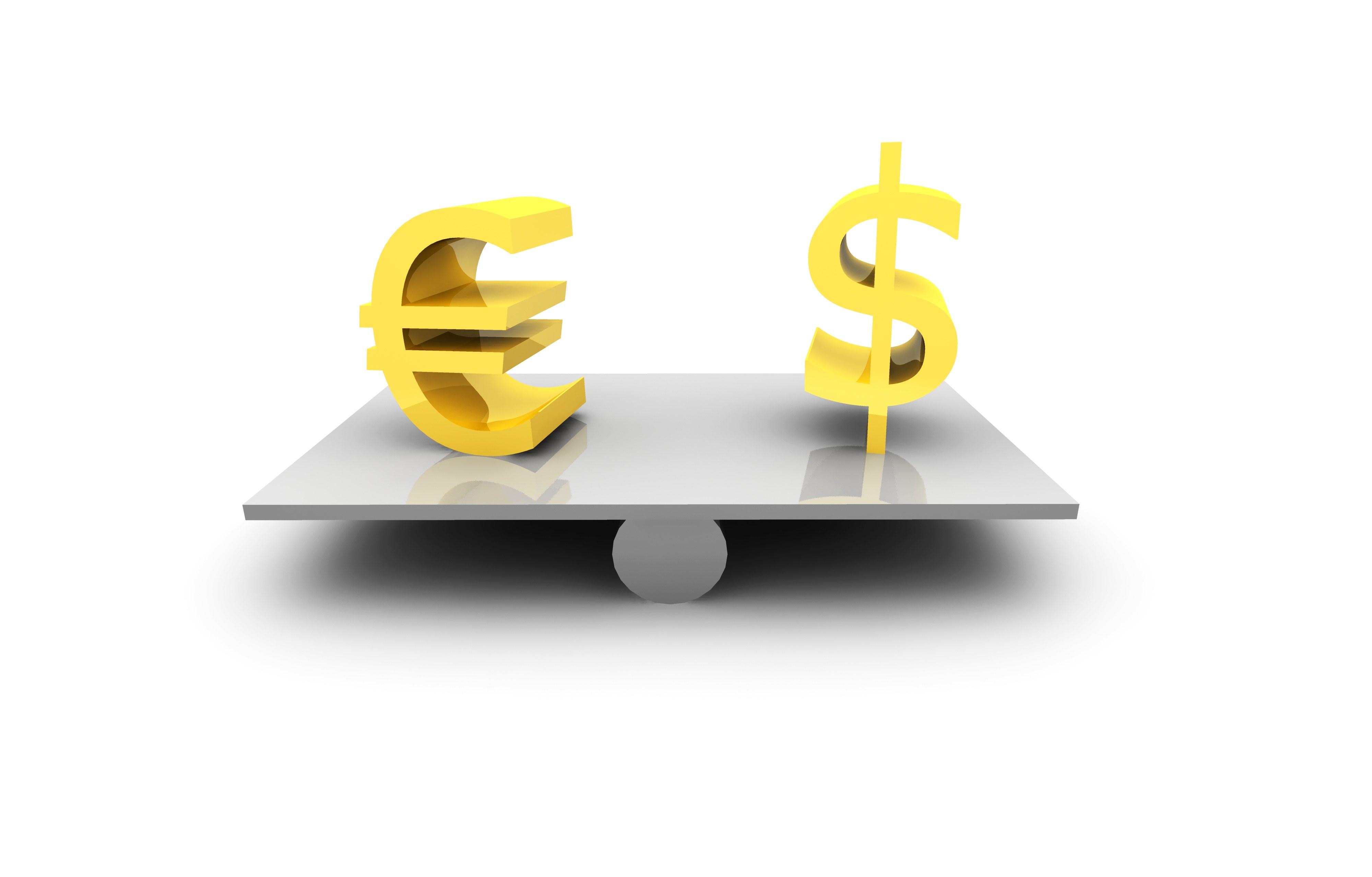 Euro and Dollar on a Scale