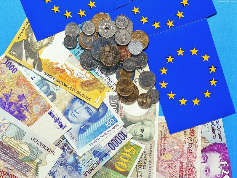 Euro currency and banknotes