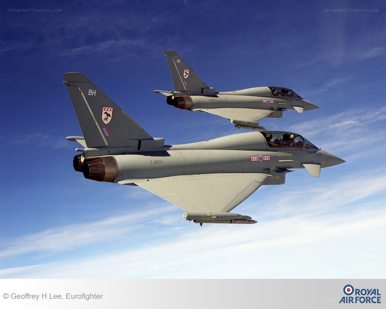 Eurofighter jets in formation