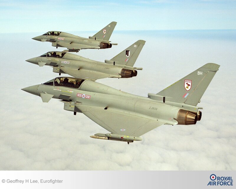 Eurofighter jets in formation