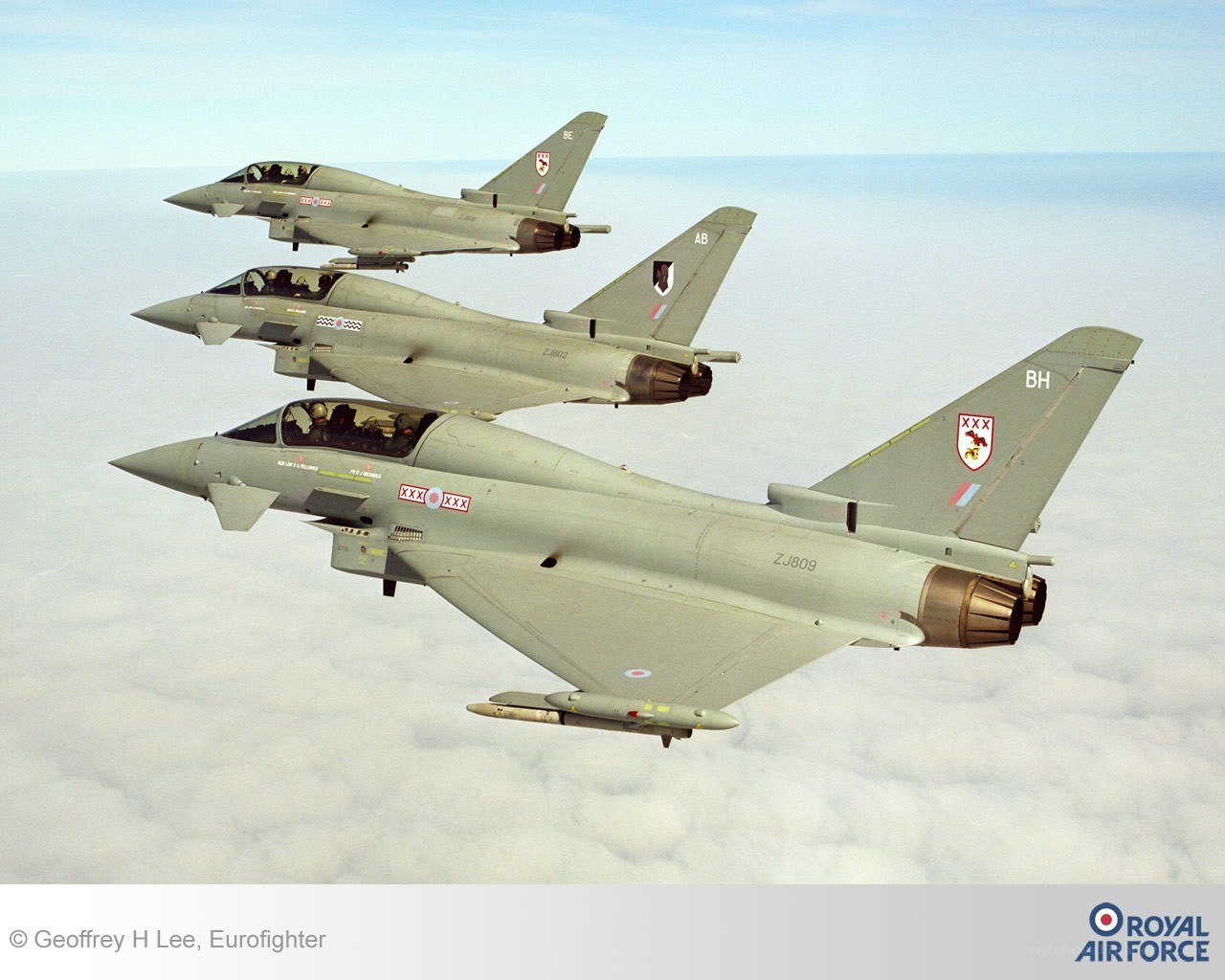 Eurofighter jets in formation