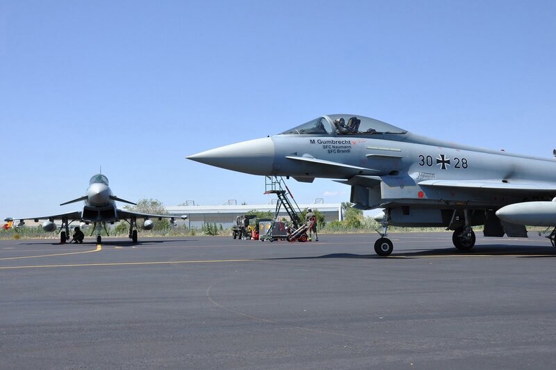 Eurofighter jets on tarmac