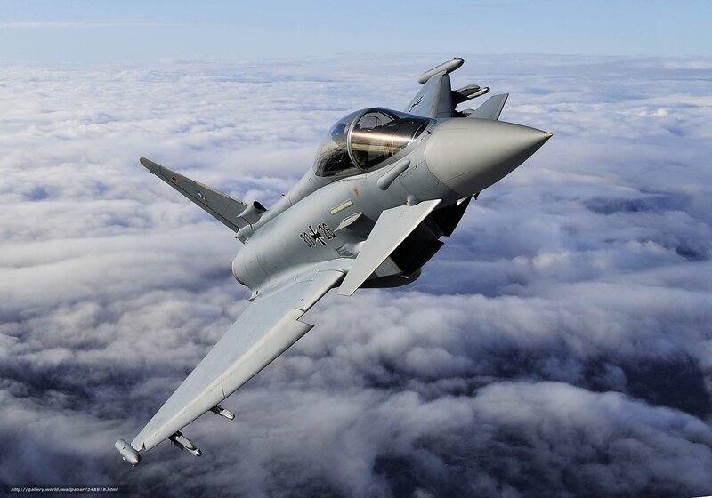 Eurofighter Typhoon Jet — Gray, Dramatic, Afternoon, Photograph, Clouds, Sky