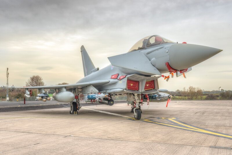 Eurofighter Typhoon Jet — Gray, Dramatic, Morning