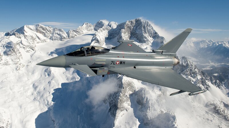 Eurofighter Typhoon Jet — Gray, Dramatic, Winter