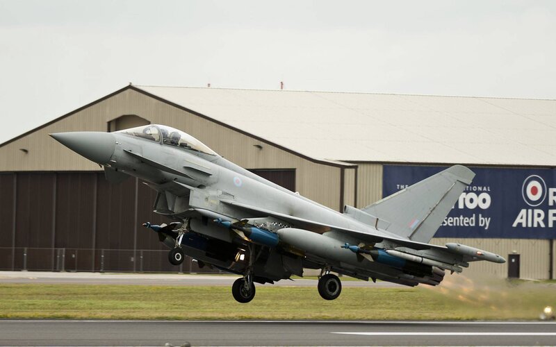 Eurofighter Typhoon Jet — Gray, Dynamic, Afternoon, Photograph, Aircraft, Runway