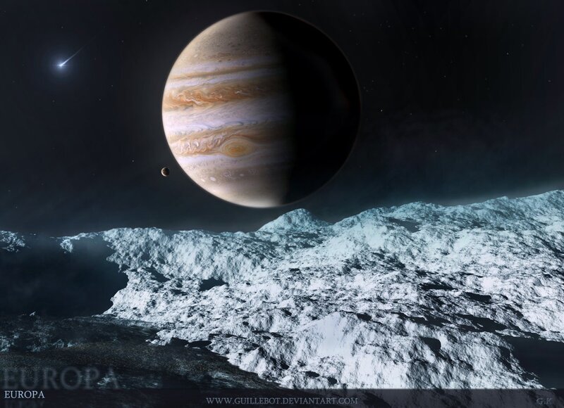 Europa and Jupiter view