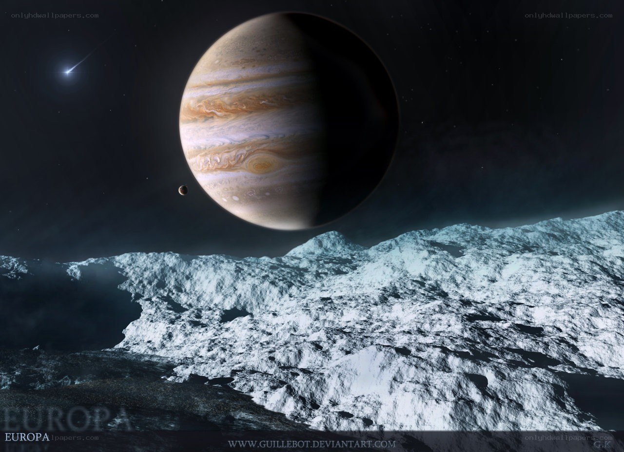 Europa and Jupiter view