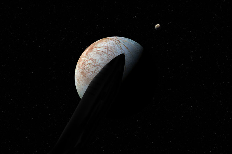 Europa Moon and Spacecraft