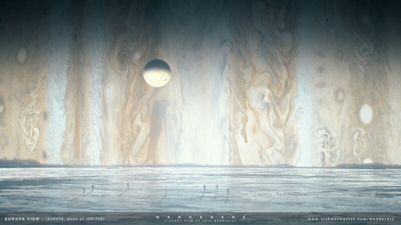 Europa Moon Surface — Blue