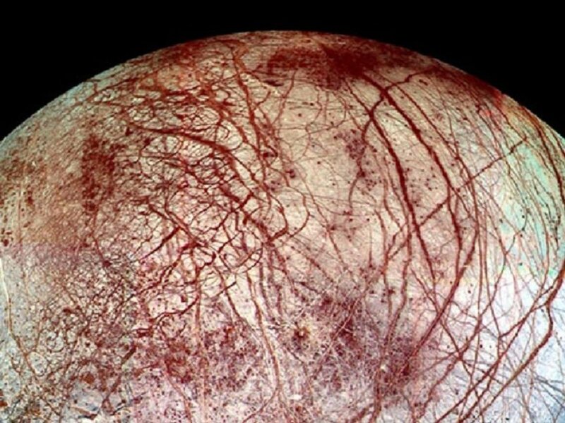 Europa Moon Surface — Red