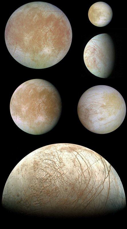 Europa moon surface views