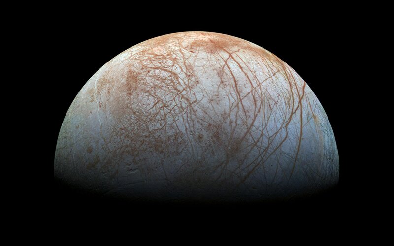 Europa Moon Surface — White, Dramatic