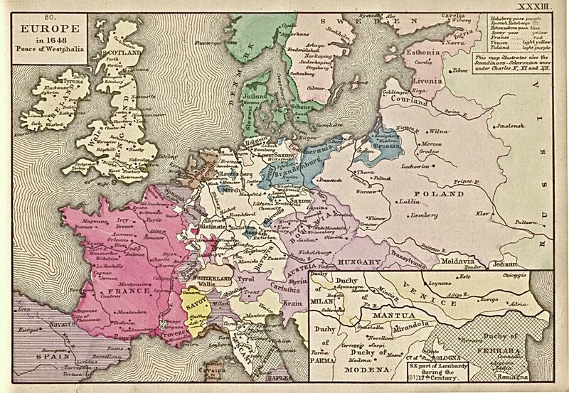 Europe in 1648 map