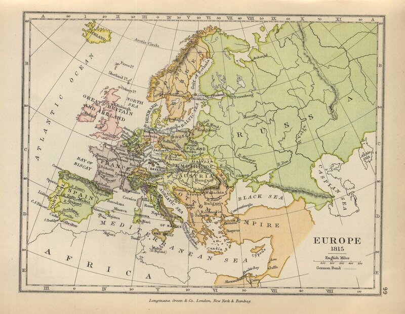 Europe map 1815