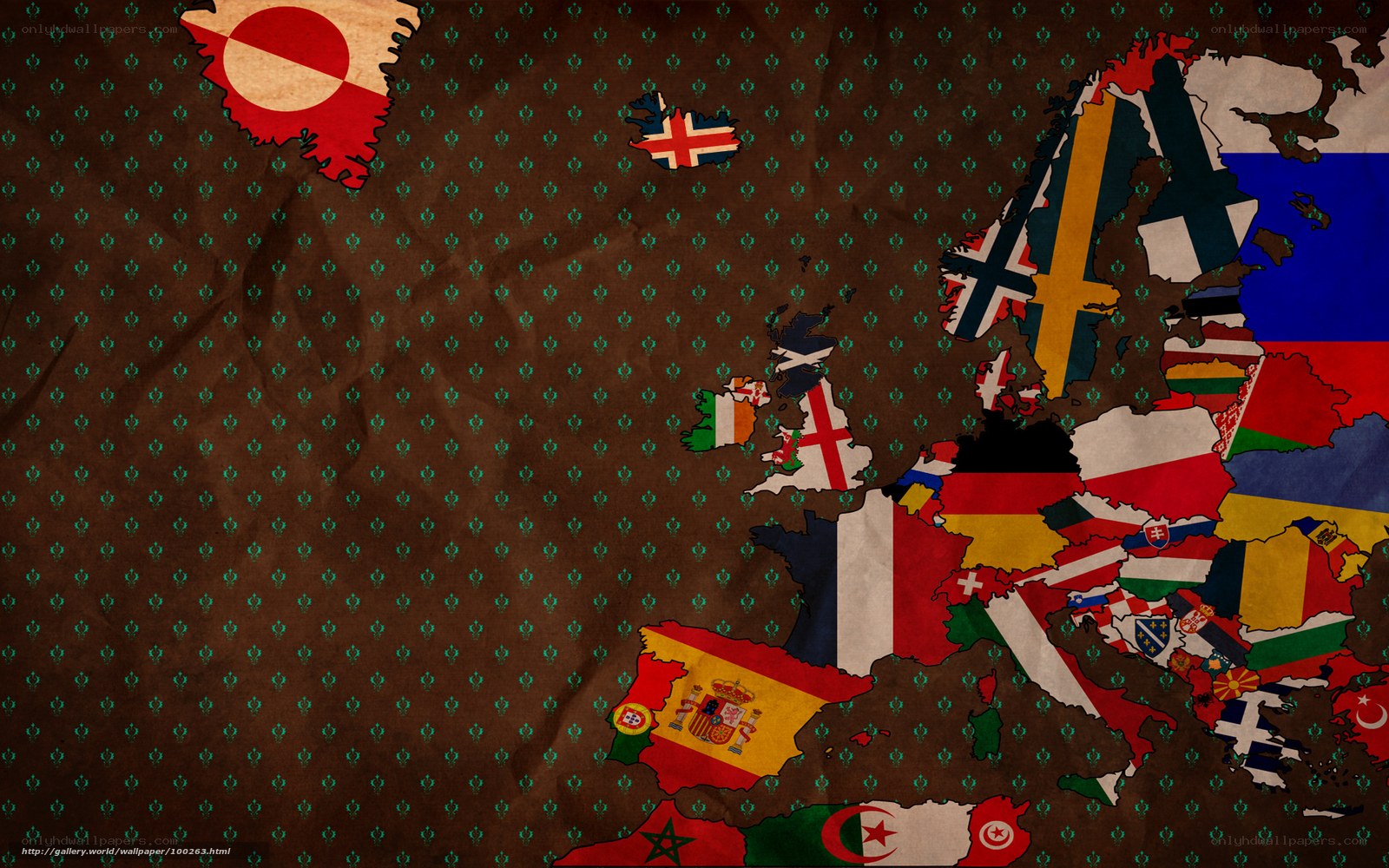 Europe map with flags