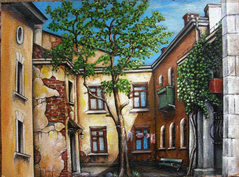 European Courtyard Scene