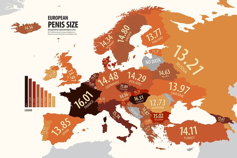 European Penis Size Map