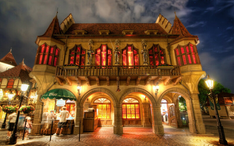 European-style Building at Night