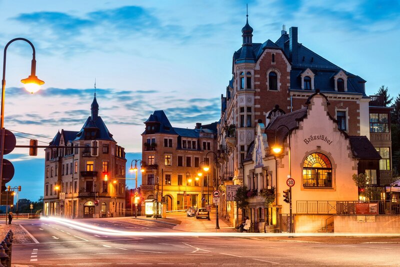 European Town Square — Blue