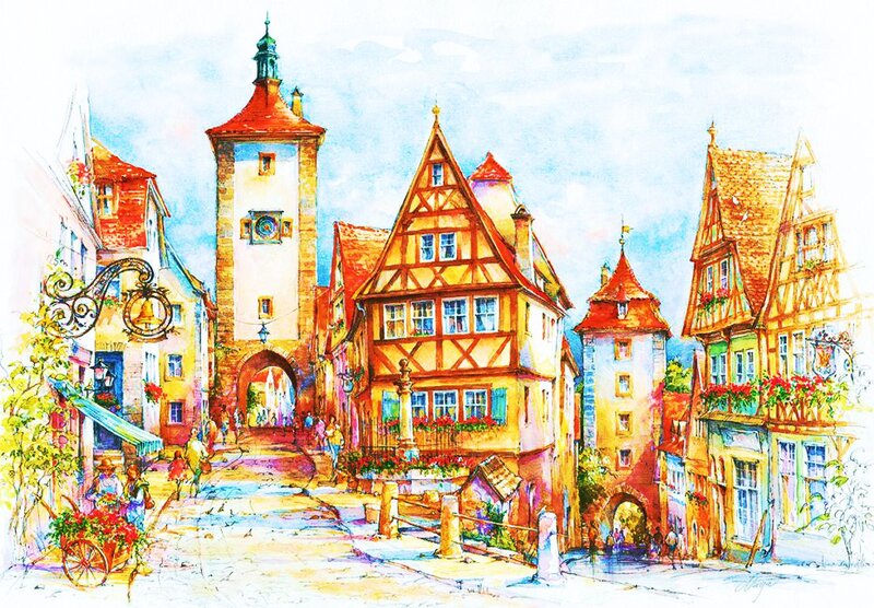 European Town Square — Yellow