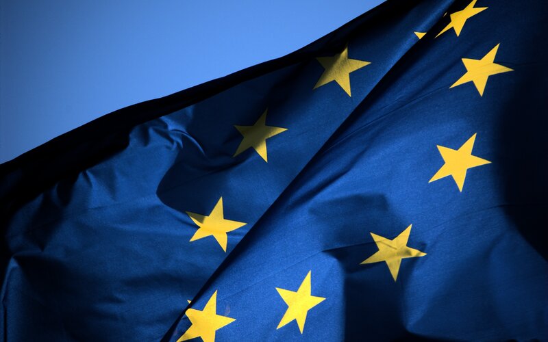 European Union Flag — Blue, Dramatic