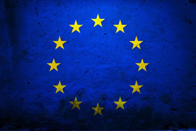 European Union flag on textured surface