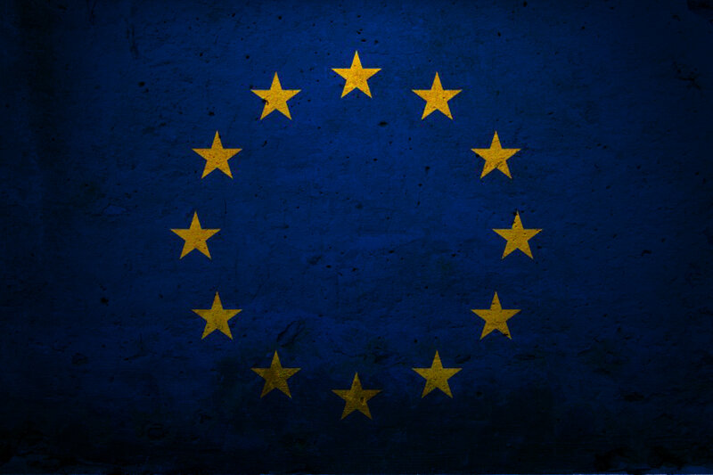 European Union flag on textured surface